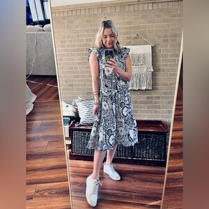 Umgee Navy and White Paisley Maxi Dress